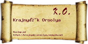 Krajnyák Orsolya névjegykártya